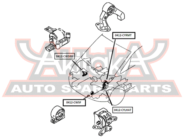 ПОДУШКА ДВИГАТЕЛЯ ЛЕВАЯ CVT/MT 0412-CYLHAT