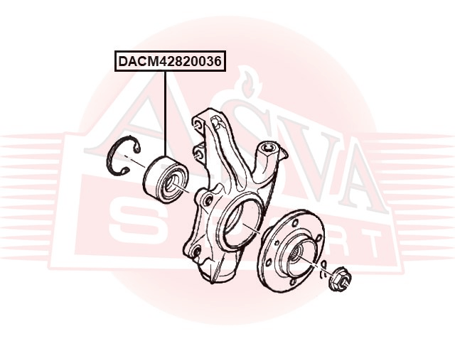 ПОДШИПНИК СТУПИЧНЫЙ ПЕРЕДНИЙ С МАГНИТНЫМ КОЛЬЦОМ АБС DACM42820036