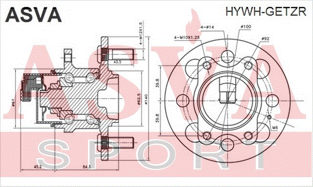 СТУПИЦА ЗАДНЯЯ С ДАТЧИКОМ АБС HYWH-GETZR