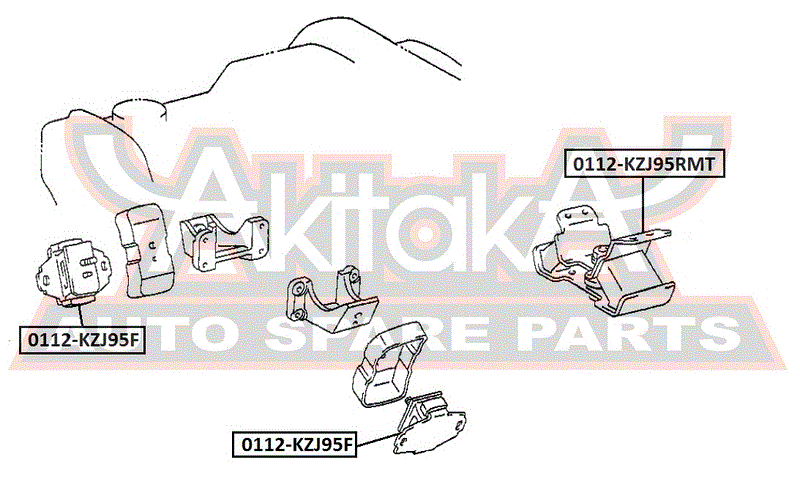 ПОДУШКА ДВИГАТЕЛЯ ЗАДНЯЯ MT 1KDFTV/1KZTE 0112-KZJ95RMT