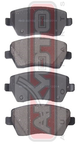 КОЛОДКИ ТОРМОЗНЫЕ ДИСКОВЫЕ ПЕРЕДНИЕ AKD-02102