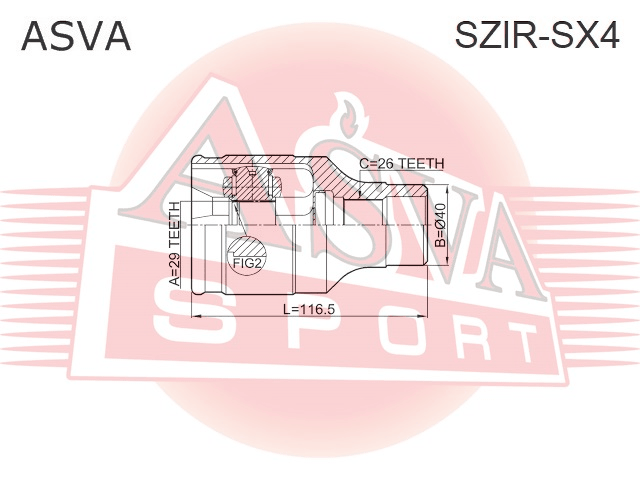 ШРУС ВНУТРЕННИЙ ПРАВЫЙ 29X40X26 SZIR-SX4