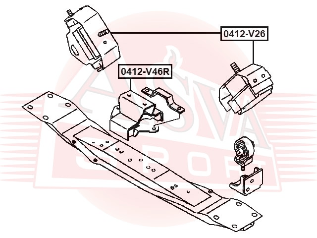 ПОДУШКА ДВИГАТЕЛЯ ЗАДНЯЯ 0412-V46R