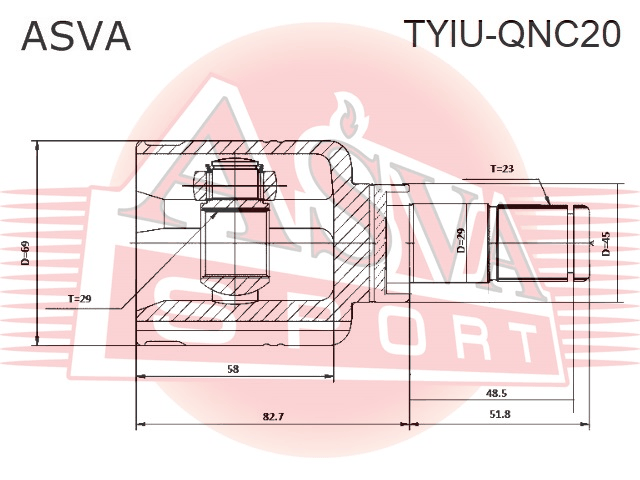ШРУС ВНУТРЕННИЙ 29X45X23 TYIU-QNC20