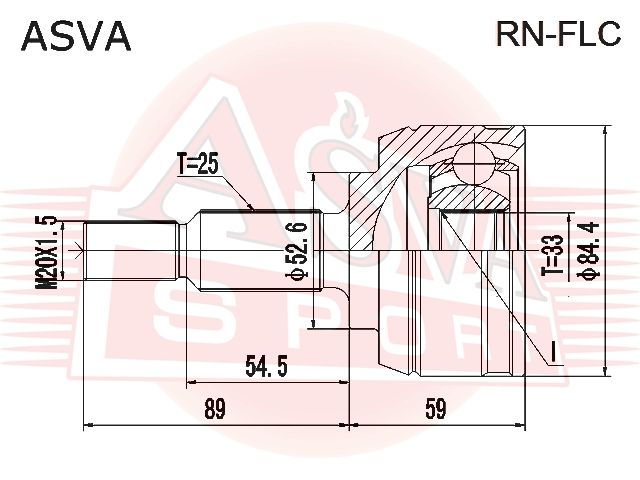 ШРУС НАРУЖНЫЙ 33x52.6x25 RN-FLC