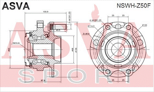 СТУПИЦА ПЕРЕДНЯЯ NSWH-Z50F
