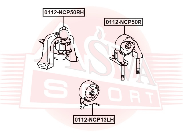 ПОДУШКА ДВИГАТЕЛЯ ЗАДНЯЯ 0112-NCP50R