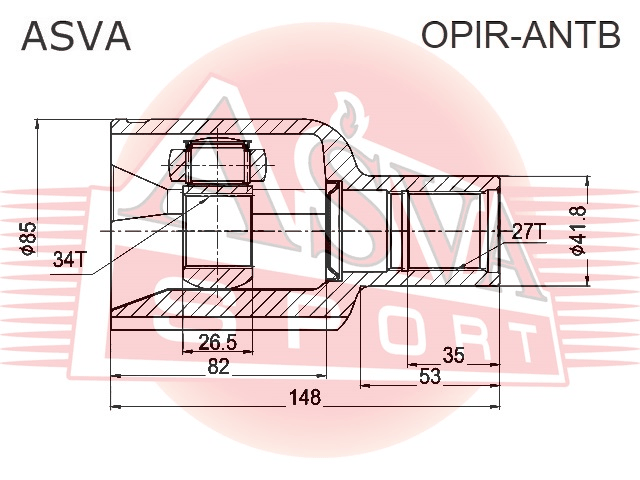 ШРУС ВНУТРЕННИЙ ПРАВЫЙ 34X41.7X27 OPIR-ANTB