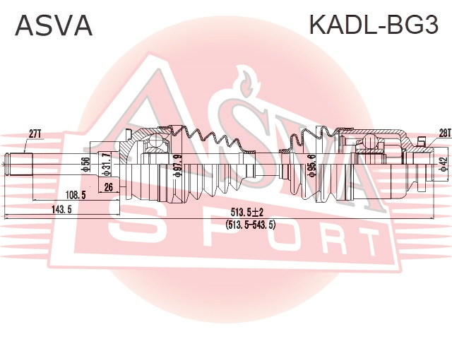 ПРИВОД ЛЕВЫЙ KADL-BG3