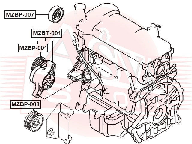РОЛИК НАТЯЖНОЙ MZBP-001