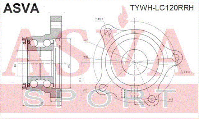 ПОДШИПНИК ЗАДНЕЙ ПРАВОЙ СТУПИЦЫ TYWH-LC120RRH
