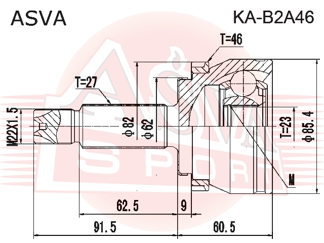 ШРУС НАРУЖНЫЙ 23x60x27 KA-B2A46