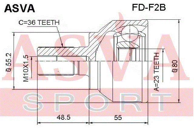 ШРУС НАРУЖНЫЙ 23x56x36 FD-F2B