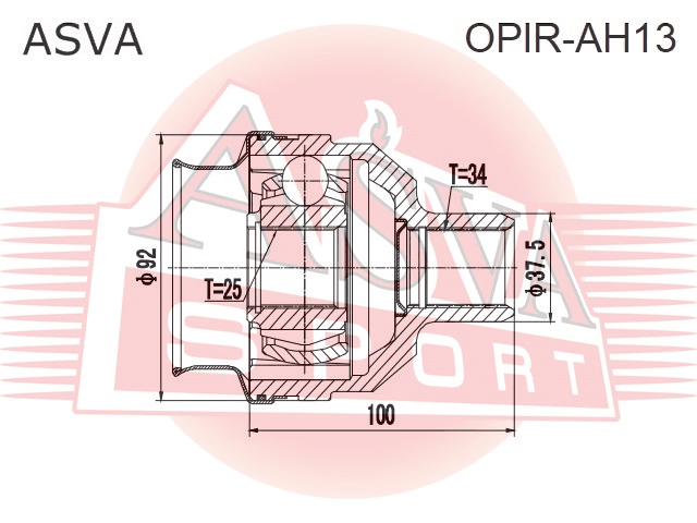 ШРУС ВНУТРЕННИЙ ПРАВЫЙ 25X37.6X34 OPIR-AH13