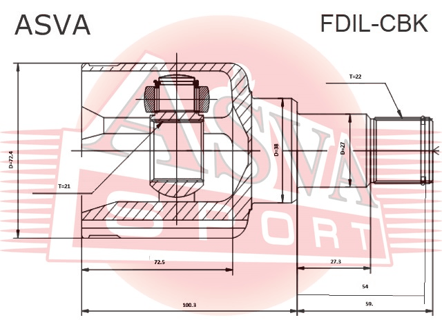 ШРУС ВНУТРЕННИЙ ЛЕВЫЙ 21X38X22 FDIL-CBK