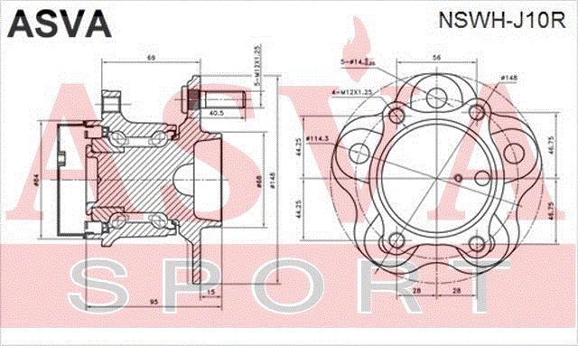 СТУПИЦА ЗАДНЯЯ С ДАТЧИКОМ АБС NSWH-J10R