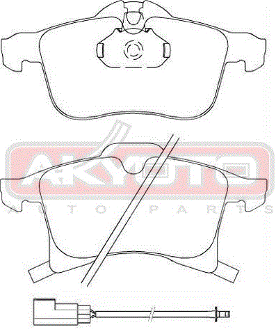 КОЛОДКИ ТОРМОЗНЫЕ ДИСКОВЫЕ ПЕРЕДНИЕ С ДАТЧИКОМ AKD-0355