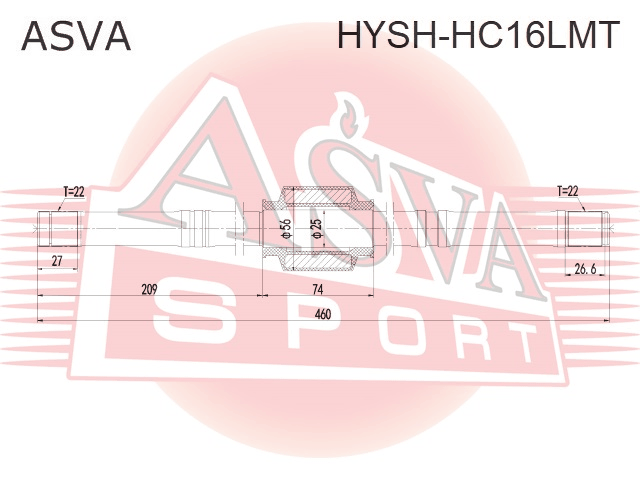 ПОЛУОСЬ ЛЕВАЯ HYSH-HC16LMT