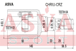 ШРУС ВНУТРЕННИЙ 31x35x34 CHRIU-CRZ