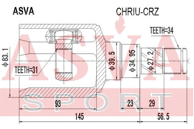 ШРУС ВНУТРЕННИЙ 31x35x34 CHRIU-CRZ