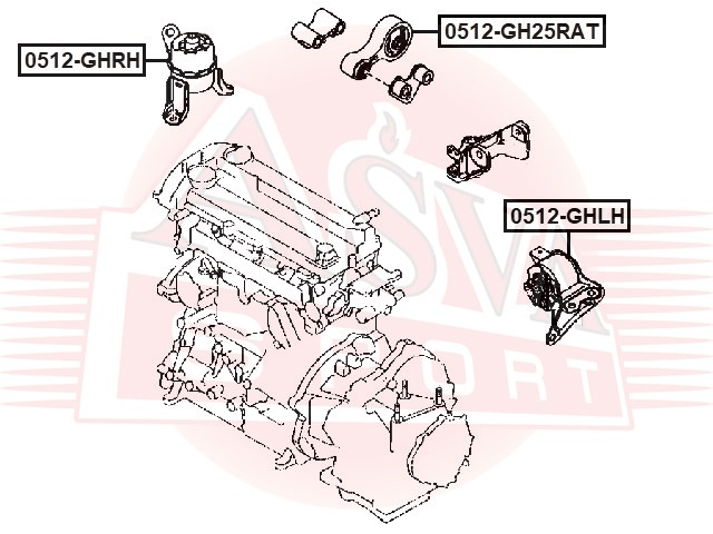 ПОДУШКА ДВИГАТЕЛЯ ЗАДНЯЯ 0512-GH25RAT