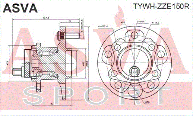 СТУПИЦА ЗАДНЯЯ С ДАТЧИКОМ АБС TYWH-ZZE150R