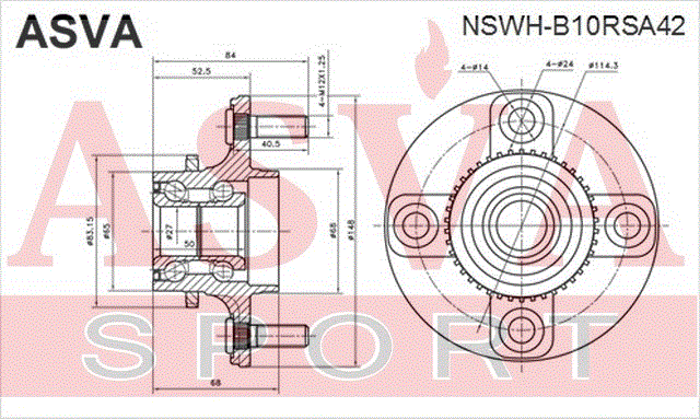 СТУПИЦА ЗАДНЯЯ С КОЛЬЦОМ АБС NSWH-B10RSA42