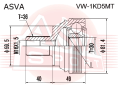 ШРУС НАРУЖНЫЙ 30x59.5x36 VW-1KD5MT