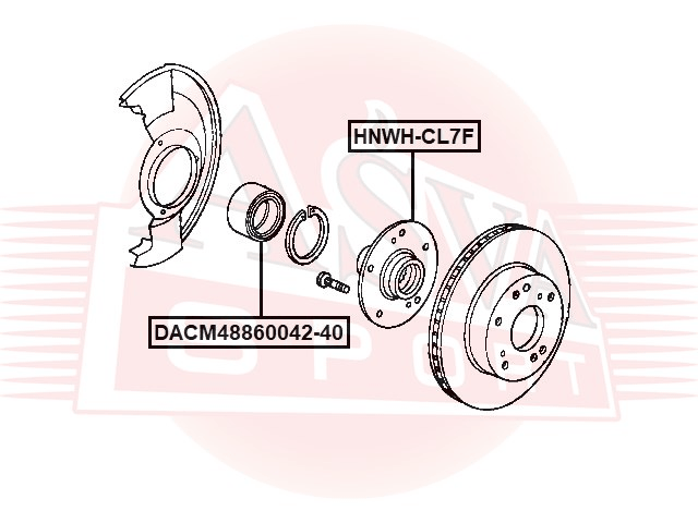ПОДШИПНИК СТУПИЧНЫЙ ПЕРЕДНИЙ С МАГНИТНЫМ КОЛЬЦОМ АБС DACM48860042-40