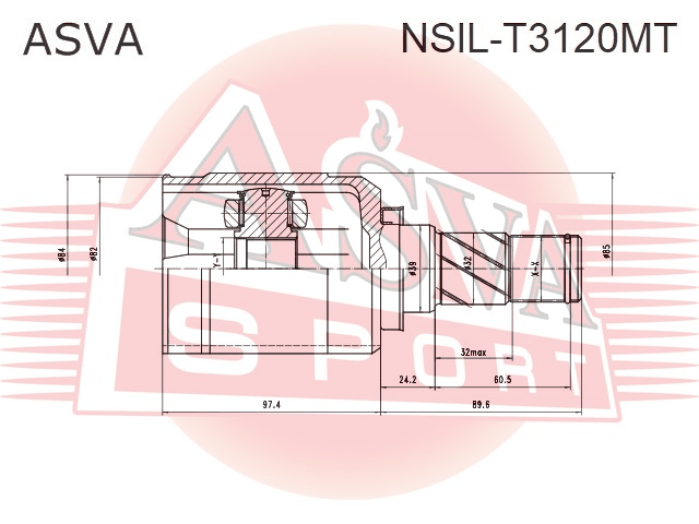 ШРУС ВНУТРЕННИЙ ЛЕВЫЙ 33X39X29 NSIL-T3120MT