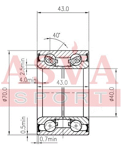 ПОДШИПНИК СТУПИЧНЫЙ ЗАДНИЙ DAC40700043
