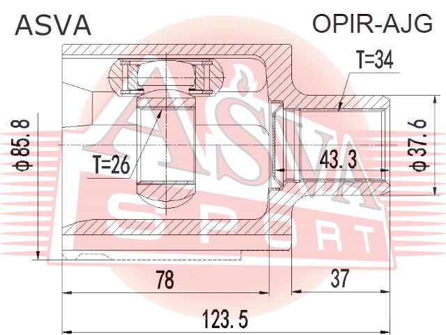 ШРУС ВНУТРЕННИЙ ПРАВЫЙ 26X37.5X34 OPIR-AJG