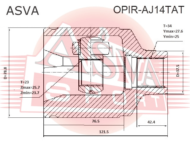 ШРУС ВНУТРЕННИЙ ПРАВЫЙ 23X37.5X34 OPIR-AJ14TAT