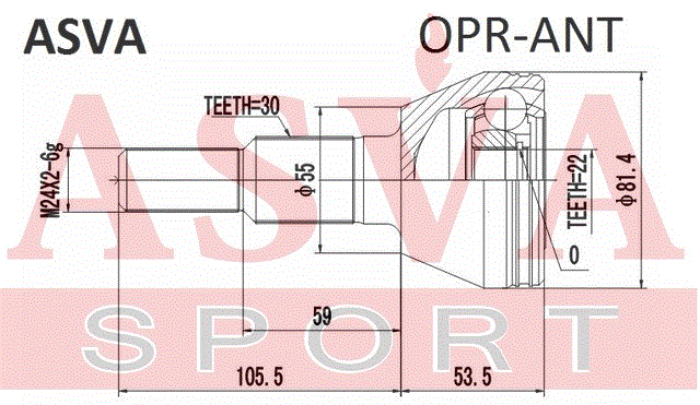 ШРУС НАРУЖНЫЙ ЗАДНИЙ 22x33.1x30 OPR-ANT