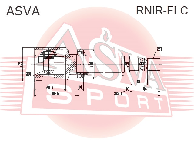 ШРУС ВНУТРЕННИЙ ПРАВЫЙ 30x33x26 RNIR-FLC