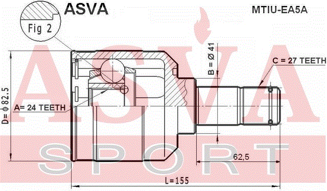 ШРУС ВНУТРЕННИЙ 24x41x27 MTIU-EA5A