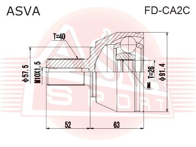 ШРУС НАРУЖНЫЙ 26x57.5x40 FD-CA2C