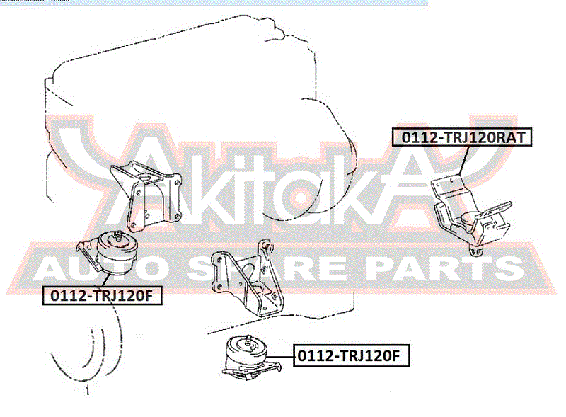 ПОДУШКА ДВИГАТЕЛЯ ЗАДНЯЯ 0112-TRJ120RAT