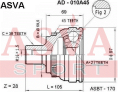 ШРУС НАРУЖНЫЙ 27x59.5x38 AD-010A45