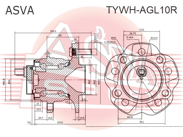 СТУПИЦА ЗАДНЯЯ TYWH-AGL10R
