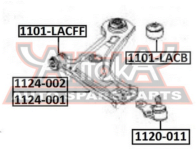 САЙЛЕНТБЛОК ПЕРЕДНЕГО РЫЧАГА ЗАДНИЙ 1101-LACB
