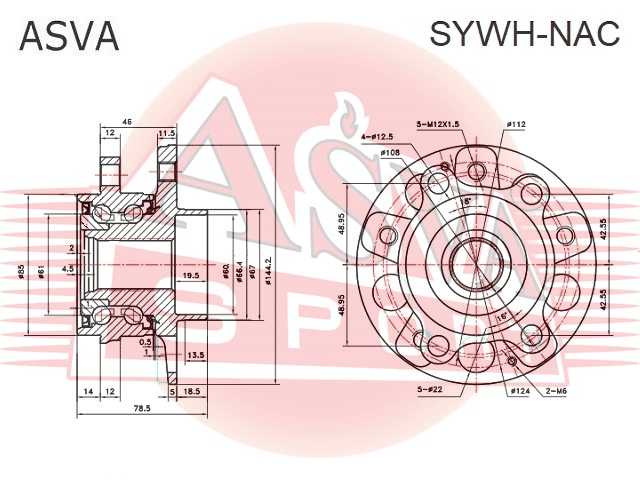 СТУПИЦА ПЕРЕДНЯЯ/ЗАДНЯЯ AWD SYWH-NAC