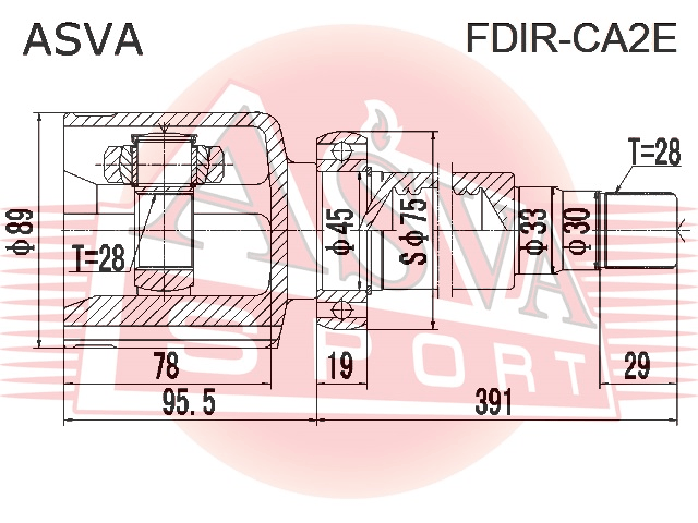 ШРУС ВНУТРЕННИЙ ПРАВЫЙ 28x33x28 FDIR-CA2E
