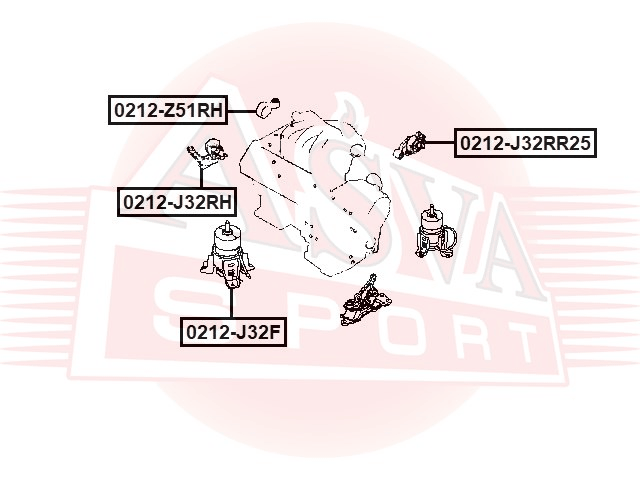 ПОДУШКА ДВИГАТЕЛЯ ПЕРЕДНЯЯ 0212-J32F