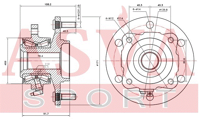 СТУПИЦА ЗАДНЯЯ NSWH-A60R