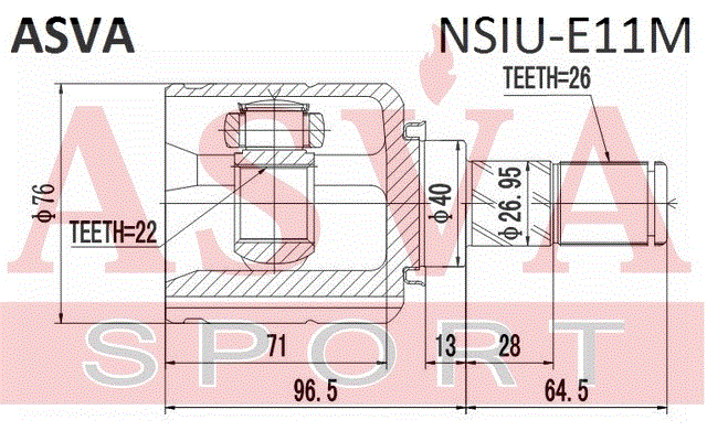ШРУС ВНУТРЕННИЙ 22x40x26 NSIU-E11M
