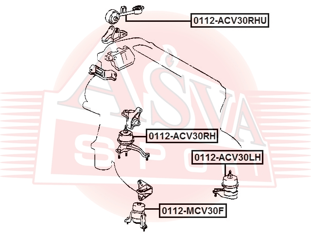 ПОДУШКА ДВИГАТЕЛЯ ГИДРАВЛИЧЕСКАЯ 0112-MCV30F