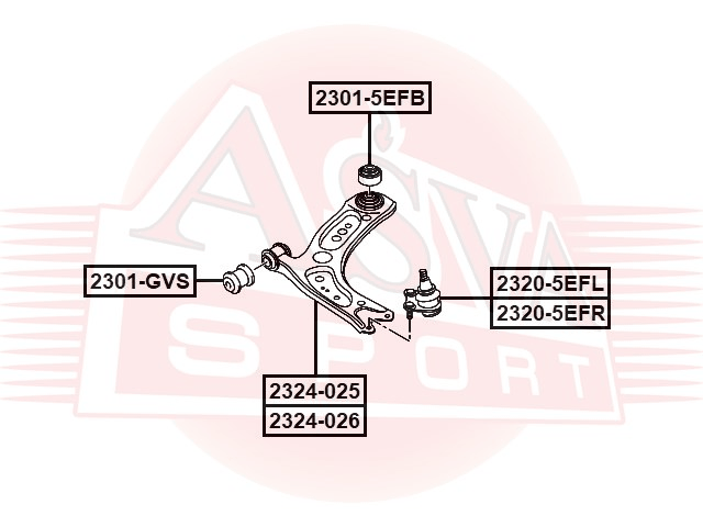 РЫЧАГ НИЖНИЙ ПРАВЫЙ 2324-025