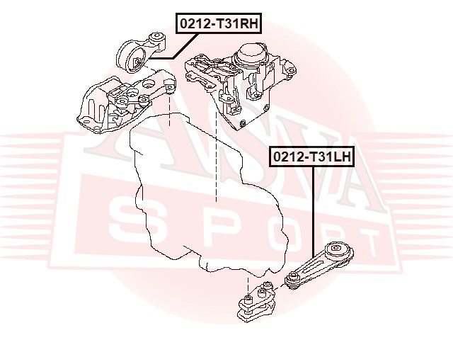 ПОДУШКА ДВИГАТЕЛЯ ПРАВАЯ 0212-T31RH