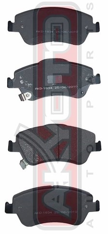 КОЛОДКИ ТОРМОЗНЫЕ ДИСКОВЫЕ ПЕРЕДНИЕ AKD-1834